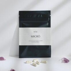 Dose brand premium wellness supplement container with a secure closure cap