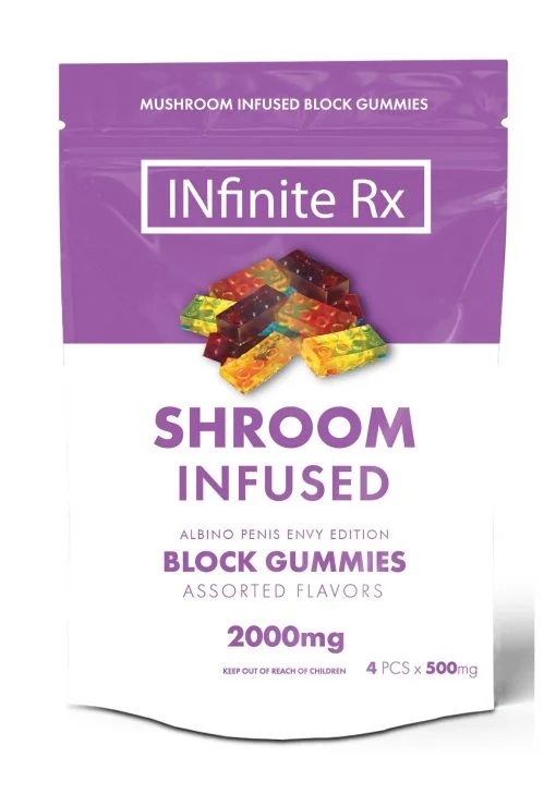 INfinite Rx brand Block Edition two thousand milligram specialty fruit chew packaging