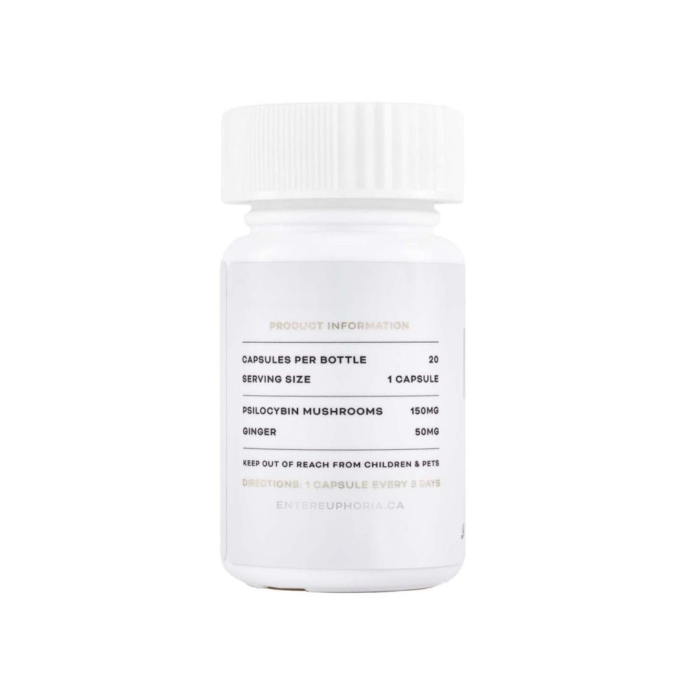Euphoria brand specialty capsules three thousand milligram packaging container with a secure lid back view
